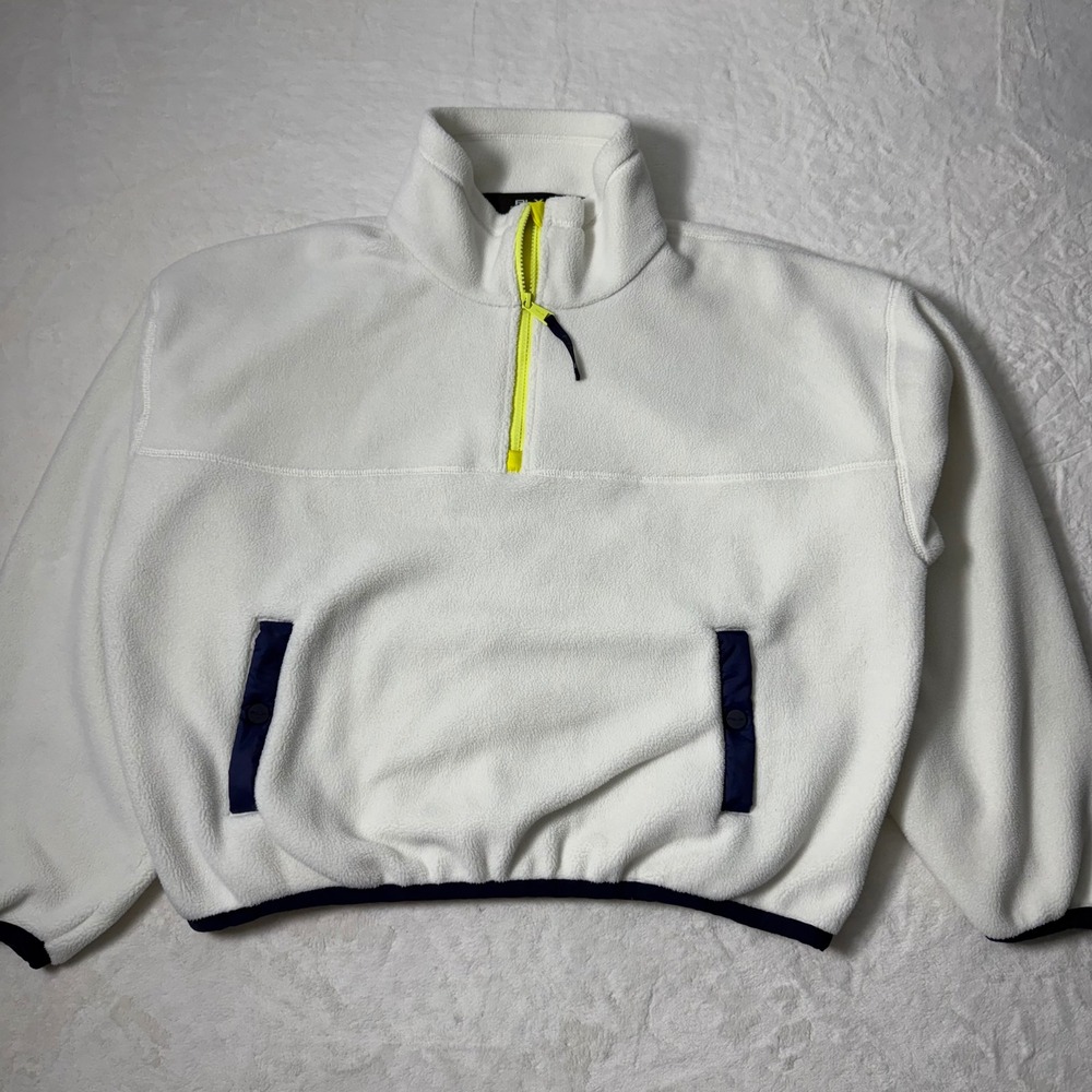 RLX Ralph Lauren Womens Size L White Fleece 1/2 Zip‎ Pullover Jacket Peppy $228